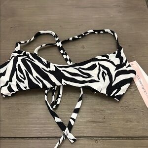 Aqua Swim Zebra Print Bikini Top NWT Bloomingdale’s Exclusive